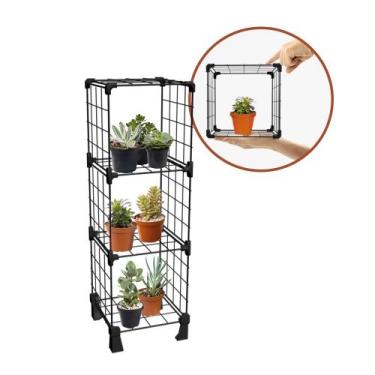Imagem de Estante para Plantas Suporte Floreira Vertical 3 Nichos Prateleira de 