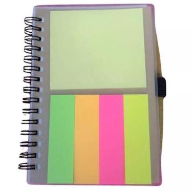 Imagem de Caderneta de Anotações Bloco Folhas Pautada Post It Recadinho Régua Po