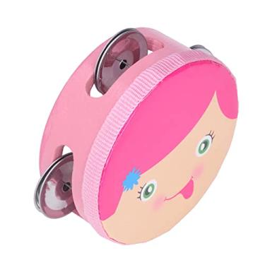Imagem de Instrumento Musical de Pandeiro de Percussão Colorido Com 3 Pares de Sinos de Metal para Ensino de Música Infantil (menina de 4 polegadas)