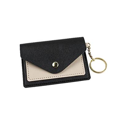 Imagem de STERCULIA Estojo de pílula anticoncepcional/carteira de couro PU suporte de medicamentos chaveiro envelope bolsa (preto)