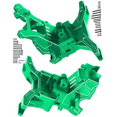 Imagem de hopsupRC RC Aluminum Front&Rear Gearbox Cover/Gear Transmission Gearbox Set&Motor Mount Upgrades Part for 1/10 Kraton 4x4 4S V2 BLX/Outcast 4x4 4S V2 BLX.Motor Mount Gear Cover Hops Up.Green