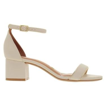 Imagem de Vizzano, Sandália Vizzano salto bloco com calcanhar fechado Branco Off/Dourado Ref.: 6291.1181 Tamanho:39