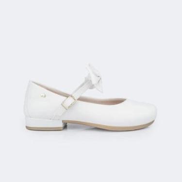 Imagem de Sapato Infantil Branco Pampili Lana Laço Removível Elegante-Feminino
