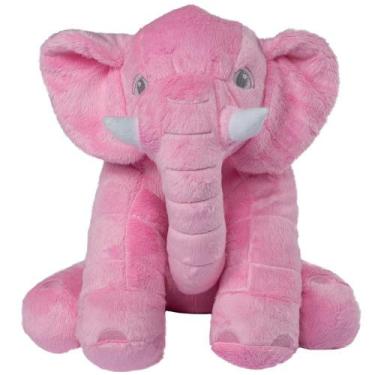 Imagem de Elefante de Pelúcia Antialérgico 80cm - Zig Zag, Rosa
