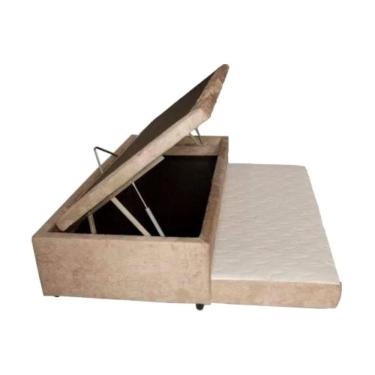 Imagem de Cama Box Baú Viúva com Auxiliar Ortopédica 128x188x46 cm