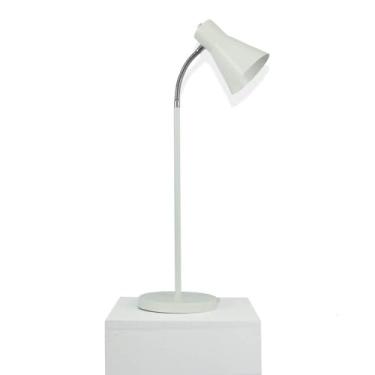 Imagem de Luminária de Mesa Articulada Amélia, Cúpula Ajustável, Base Redonda, Preta (Branco)