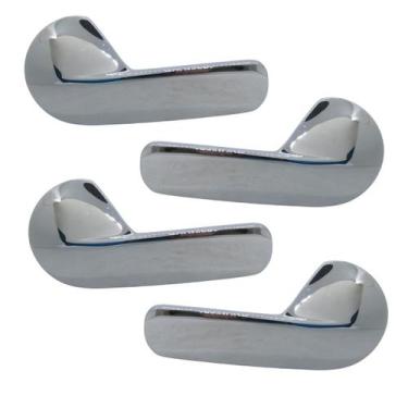 Imagem de Kit 4 Maçanetas Interna da Porta Gol Voyage G5 Cromada Metal - Felux