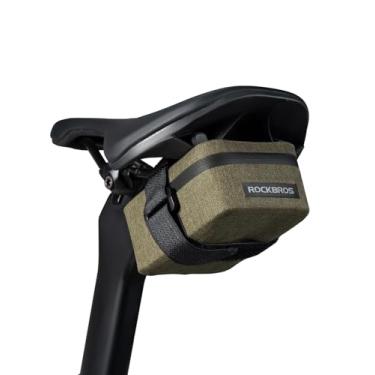 Imagem de ROCKBROS Bolsa para selim de bicicleta, bolsa ultra para assento de bicicleta de 48 g, bolsa impermeável sob o assento, bolsa de armazenamento pequena para bicicleta, fácil fixação