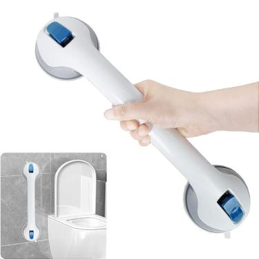 Imagem de Barra de apoio de chuveiro longa com forte sucção para segurança no banheiro, barras removíveis com ventosa para banheira e chuveiro, alça de segurança antiderrapante para idosos, idosos e