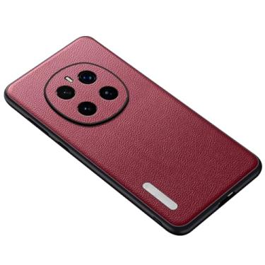 Imagem de FWYANZH Capa de couro para Honor Magic 7 Pro/7, capa de telefone com proteção total de lente fina, proteção contra quedas e impressões digitais, vermelha, 7Pro