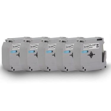 Imagem de 5x Fita Prata Compatível Brother M931 M-k931 Mk931 12mm - IMPORTED