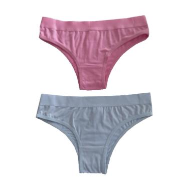 Imagem de CONJUNTO C/2 CALCINHAS BASIC+ 6384 - ROSA ANTIGO / AZUL - G