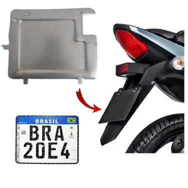 Imagem de Suporte Protetor Moldura Placa Moto Padrão Novo Mercosul Universal Honda yamaha