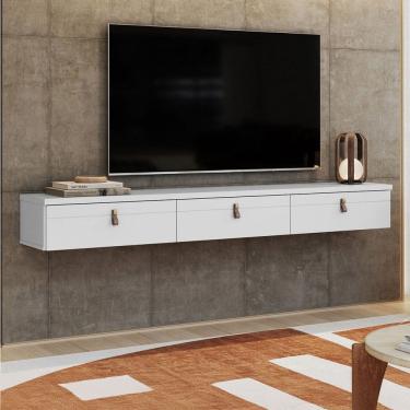 Imagem de Rack para TV Até 65 Polegadas Suspenso Nuke 3 Portas Branco - Pnr Móveis