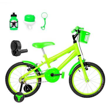 Imagem de Bicicleta Aro 16 Alumínio + Kit Passeio Verde Claro