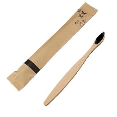 Imagem de Escova De Dente em Bambu Ecológica Biodegradável - 5 unidades(PRETA - 5 unidades)