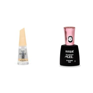 Imagem de Kit Secante Express Risqué Care 8ml Transparente e Risqué Top Coat Fixador Diamond Gel Cremoso - 9, 5 ml