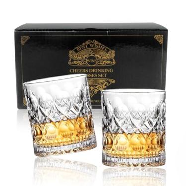 Imagem de Copo de uísque, copo de uísque antiquado de 293 ml, caixa de presente para bebidas de uísque escocês, bourbon e vodka, etc., perfeito para festas, bares, restaurantes e famílias, etc. (Clássico, 2
