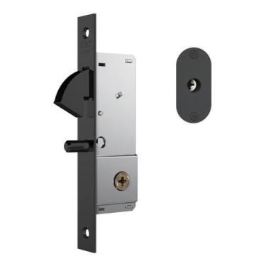 Imagem de Fechadura Porta Correr 1940 4 Chaves Tetra Stam Preto Fosco