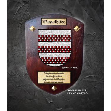 Imagem de Brasão da família MAGALHÃES ( ANTIGO ) na madeira - @meu.brasao