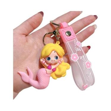 Imagem de Boneca pingente de mochila branca de neve, chaveiro fofo de silicone p