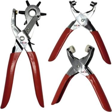 Imagem de Kit 3 Alicates Para Furar E Aplicar Ilhós E Botão Metal - Genérica