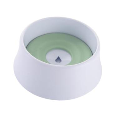 Imagem de WeiLaiKeQi Tigela de água para cães antirrespingos 1200ml, fácil de limpar, bebedouro portátil com alimentador lento e removível para cães e gatos dentro de casa, Verde