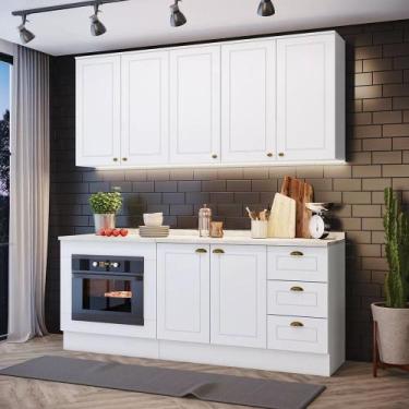 Imagem de Cozinha Modulada 200cm para Forno de Embutir com Tampo 8 Portas 3 Gave