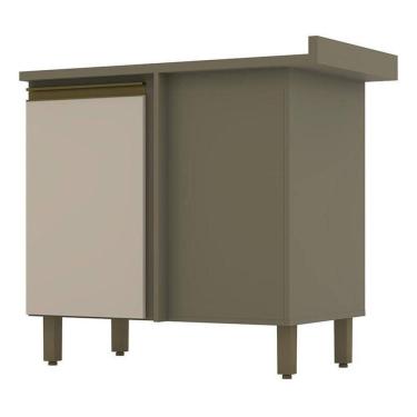 Imagem de Balcão Canto Reto 1 Porta Com Tampo Connect Duna-cristal - Móveis Henn Duna-cristal