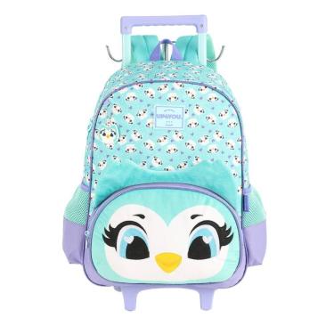 Imagem de Mochila de Rodinhas Com Alça Luxcel UP4You Coruja Verde