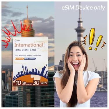 Imagem de gtesim Austrália E Nova Zelândia Esim: Plano Pré-Pago De 30 Dias Com Dados Alta Velocidade 10 Gb, Baixos Ilimitados, Sem Roaming, Ativação Fácil, Suporte A Hotspot, Cartão Sim
