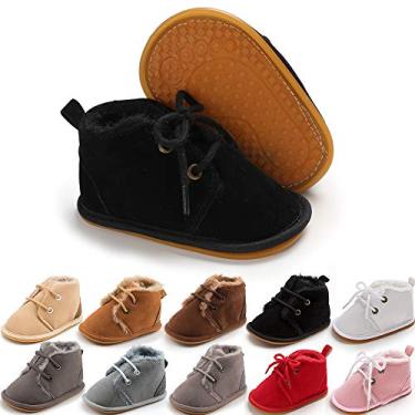 Imagem de Botas de inverno Meckior unissex para bebês meninos, sola de borracha de veludo antiderrapante, A01-black, 12-18 Months Toddler