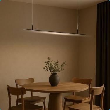 Imagem de Pendente Perfil Led Linear Preto Aluminio Balcao Cozinha 127V - Dant O