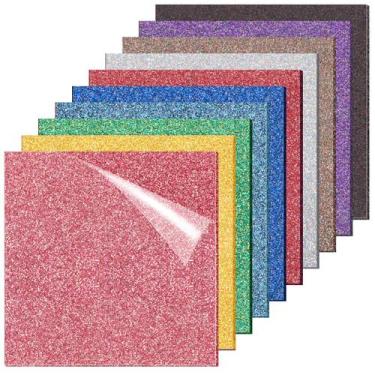 Imagem de Folhas de acrílico Adrattnay Glitter 20,3x20,3 cm 3 mm 10 cores