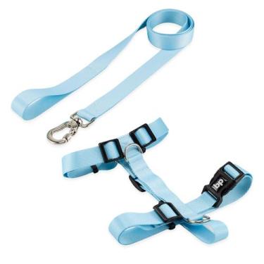 Imagem de Coleira Peitoral Com Guia Para Cachorro Cães Basic Pet, Caribe, M