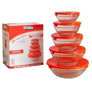 Imagem de Conjunto de 5 Potes de Vidro com Tampa, Sortidos