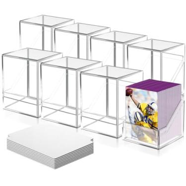 Imagem de Homthy 8 Pack Card Deck Cases for Trading Cards, Acrylic Card Storage Boxes Holding 100+ Sleeved Cards with 8 Dividers, Clear Card Storage Boxes fit for YuGiOh, MTG and Sport Cards (8 Pack)