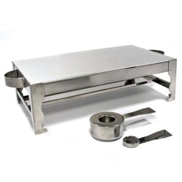 Imagem de Rechaud Retangular 23x40 cm em Aço Inox Allissan Inox - Kana