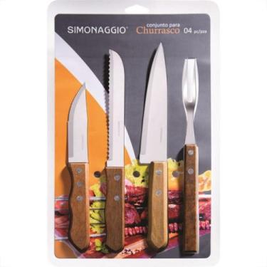 Imagem de Kit Churrasco Simonaggio 4Pecas Blister 350.174.9052.400