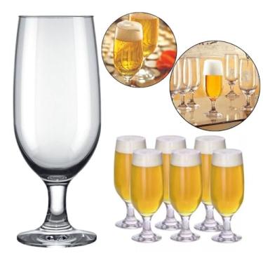 Imagem de Jogo 6 Taças de Vidro 300ml Cerveja Água Refri Nadir Floripa