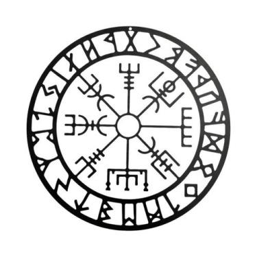 Imagem de Arte De Parede Metálica Nórdica Com Bússola, Decoração Para Quarto E S