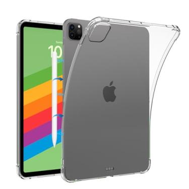 Imagem de Capa transparente para Apple iPad Pro 13 M4 2024, ultrafina flexível TPU bumper à prova de choque, proteção antiamarela, capa traseira para iPad Pro 13 polegadas 2024, transparente