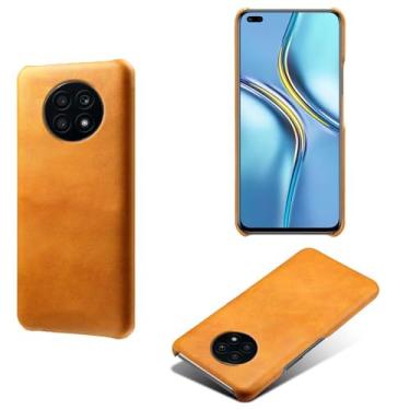 Imagem de Capa para Honor X20,Proteção contra quedas,Casca de volta de cor sólida simples,Design de couro de imitação de plástico-Orange