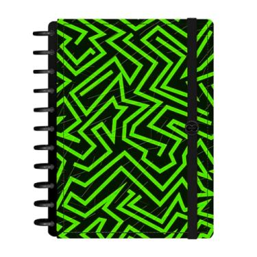 Imagem de Caderno de Disco Inteligente Iscool G+ Urban Flow Traço Urbano Fluor Verde