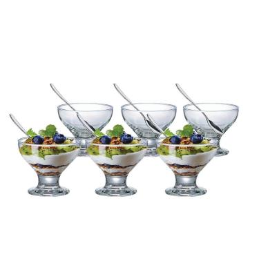Imagem de Taça de Sobremesa Vidro  New Paradise (6 Taças + 6 Colheres)