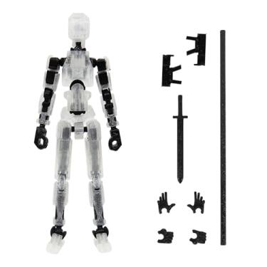 Imagem de MerryXD T13 Action Figure,Assembly Completed Dummy Nova Tintan Lucky 13 Action Figure 3D Printed Multi-Jointed Movable Toy Clear