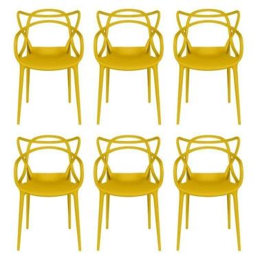 Imagem de Kit com 6 Cadeiras para Sala de Jantar Allegra Solna Amarelo
