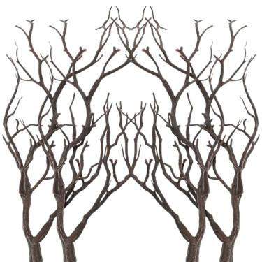 Imagem de Zerodeko 4 ramos de chifre secos artificiais, galhos de plástico DIY para decorações de Natal de Halloween, marrom escuro, 33,8 cm