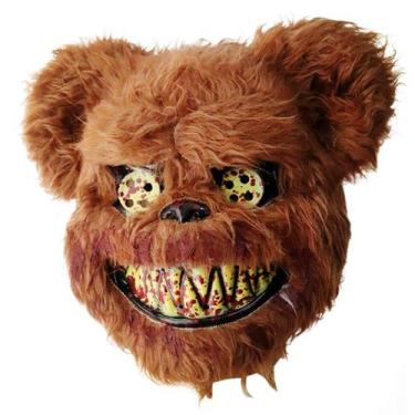 Imagem de Máscara de urso assustador BESSEEK Halloween Bloody Plush para adultos