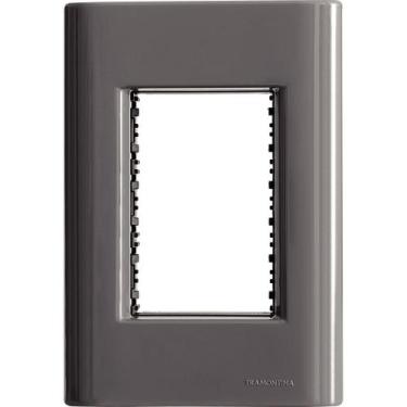 Imagem de Placa 3 Postos 4x2 Tramontina Giz Titânio Suporte